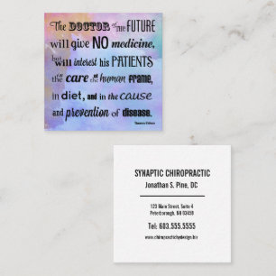 Cartão De Visita Quadrado O doutor da quiroterapia futura da aguarela