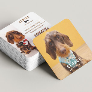Cartão De Visita Quadrado O George   Código QR de Foto Dupla Personalizado M