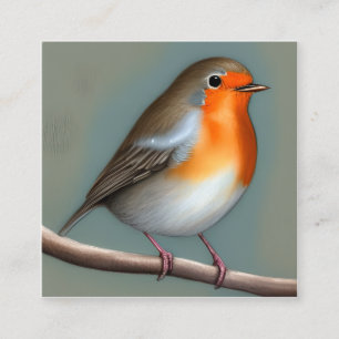 Cartão De Visita Quadrado O Gráfico Americano Robin Bird