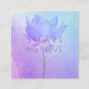 Cartão De Visita Quadrado O Lotus Azul PixDezines Compartilha o Amor
