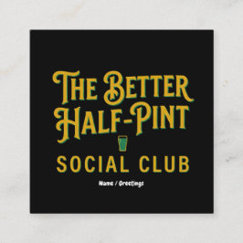 Cartão De Visita Quadrado O Melhor Clube Social Half-Pint Vintage Irish Pub