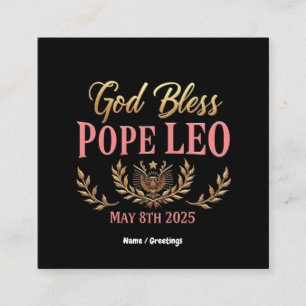 Cartão De Visita Quadrado O Papa deus abençoe Leo Celebra Novo Papa 8 de mai