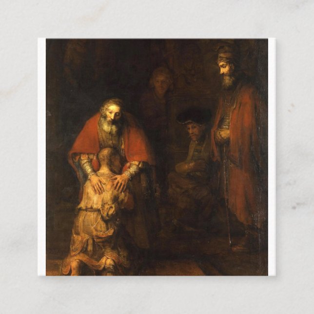 Cartão De Visita Quadrado O regresso da figura prodígio (Frente)