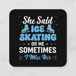 Cartão De Visita Quadrado O Rink de Gelo Cute Sincronizado está Chamando
