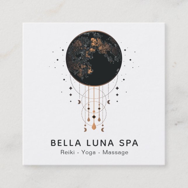 Cartão De Visita Quadrado *~* O Universo do Shaman Lunar Cosmos Moon (Frente)
