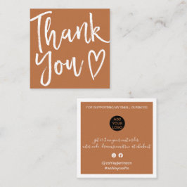 Cartão De Visita Quadrado Obrigado moderno que você faz script de ordem míni