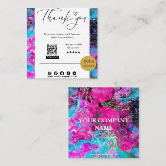 Cartão De Visita Quadrado Obrigado Personalizado