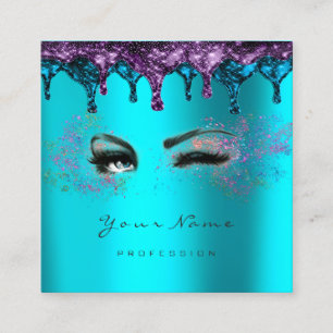Cartão De Visita Quadrado Oceano azul Turquois da depilação da pestana da