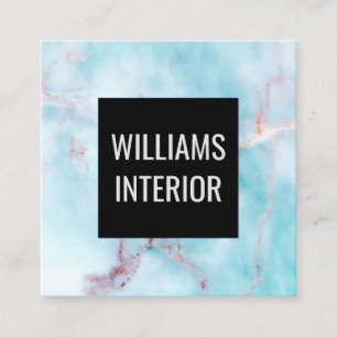 Cartão De Visita Quadrado Oceano Granito