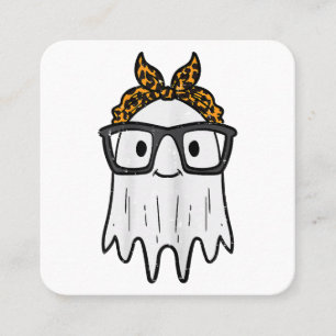 Cartão De Visita Quadrado Óculos de Fantasma de Halloween Lindos