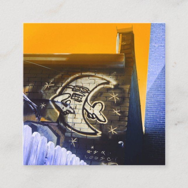 Cartão De Visita Quadrado óculos escuros na lua da noite (Frente)