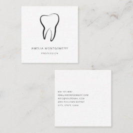 Cartão De Visita Quadrado Odontologia Dentária com Gráfico Médico