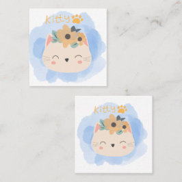 Cartão De Visita Quadrado Olá Gatinho