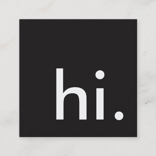 Cartão De Visita Quadrado olá! quadrado (Frente)