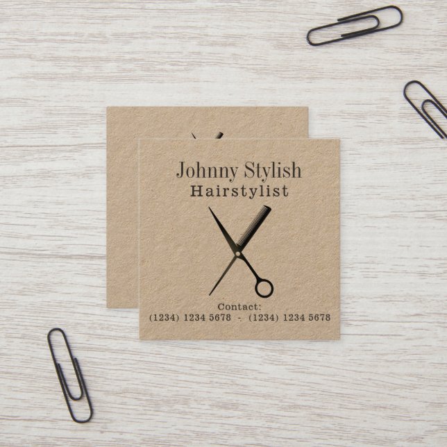 Cartão De Visita Quadrado Olhar profissional da elegância moderna (Frente/Verso In Situ)