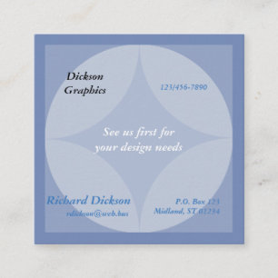 Cartão De Visita Quadrado Ônibus. Placa (sq) - Círculos e Gráfico Diamante