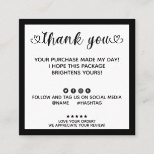 Cartão De Visita Quadrado Ordem Moderna Fez Meu Dia Obrigado