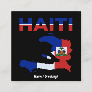 Cartão De Visita Quadrado Orgulho Haitiano Bandeira Haiti Mapa Desenho Patri