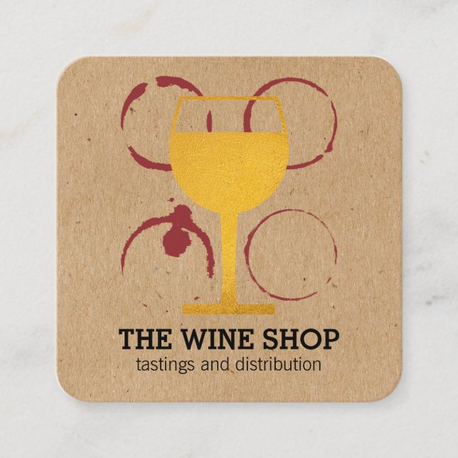 Cartão De Visita Quadrado Ouro Chalice (Frente)