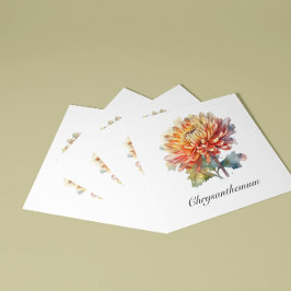Cartão De Visita Quadrado Ouro Harvest Chrysanthemum, personalizado