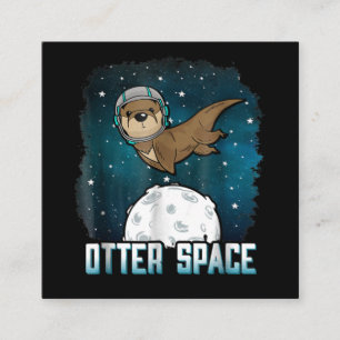 Cartão De Visita Quadrado Outro Espaço Funny Otter Space Animal