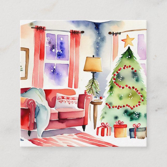 Cartão De Visita Quadrado Oven Mitt e Potes (Frente)