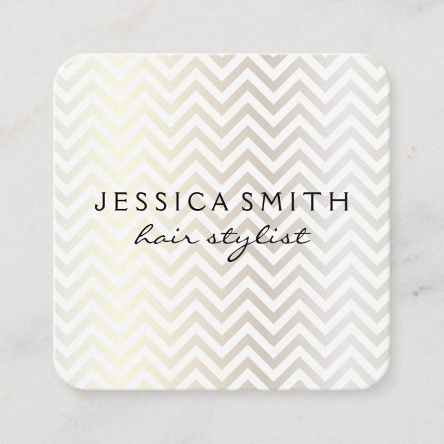 Cartão De Visita Quadrado Padrão Chevron Contemporâneo (Frente)