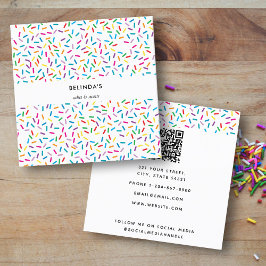 Cartão De Visita Quadrado Padrão Colorido de Espelhos do Arco-Íris