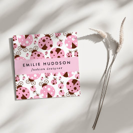 Cartão De Visita Quadrado Padrão De Damybugs, Damybugs Bonitos, Damybugs Ros