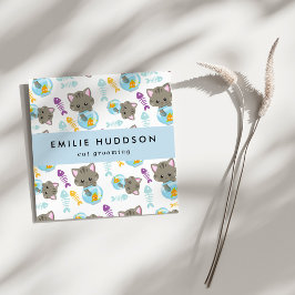 Cartão De Visita Quadrado Padrão De Gatos, Compro De Animais De Companhia, A