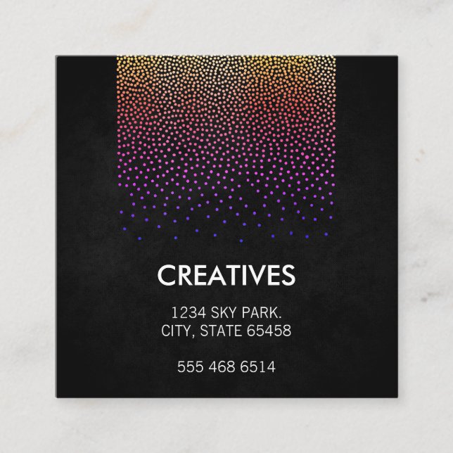 Cartão De Visita Quadrado Padrão de Glamor (Frente)