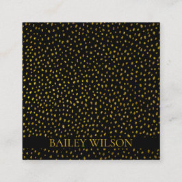 Cartão De Visita Quadrado Padrão de pontos do ouro de código QR elegante mod