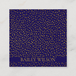 Cartão De Visita Quadrado Padrão de pontos do ouro de código QR elegante mod