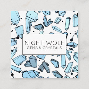 Cartão De Visita Quadrado Padrão Mágico do Quartz Cristal de Cores Células Q