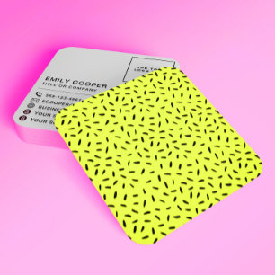 Cartão De Visita Quadrado Padrão moderno Sprinkles Adicionar logotipo preto
