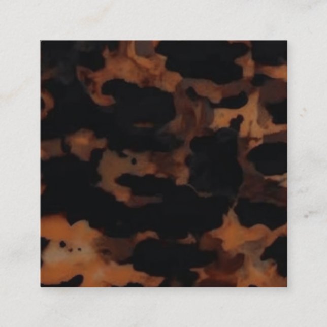 Cartão De Visita Quadrado Padrão TortoisésInferno Invisível, Chic TortoiseSh (Frente)