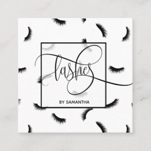 Cartão De Visita Quadrado Padrões de traços Muitas traças Eyelash Eyelash Ar