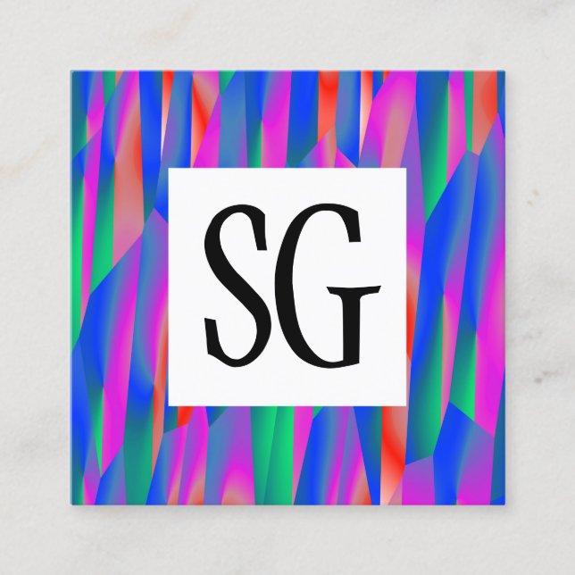 Cartão De Visita Quadrado Painel Quadrado - Iniciais - 011116(1) (Frente)