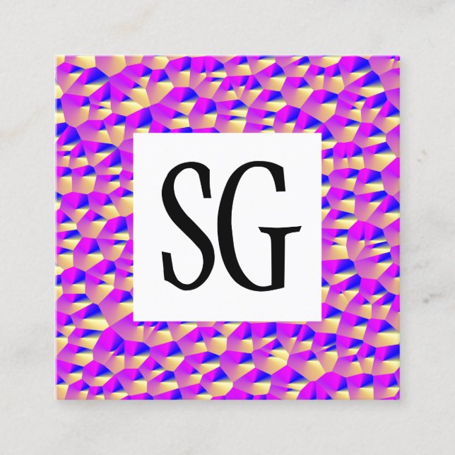 Cartão De Visita Quadrado Painel Quadrado - Iniciais - 011116(3) (Frente)