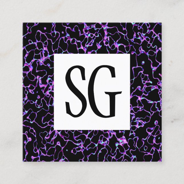 Cartão De Visita Quadrado Painel Quadrado - Iniciais - 080716(3) (Frente)