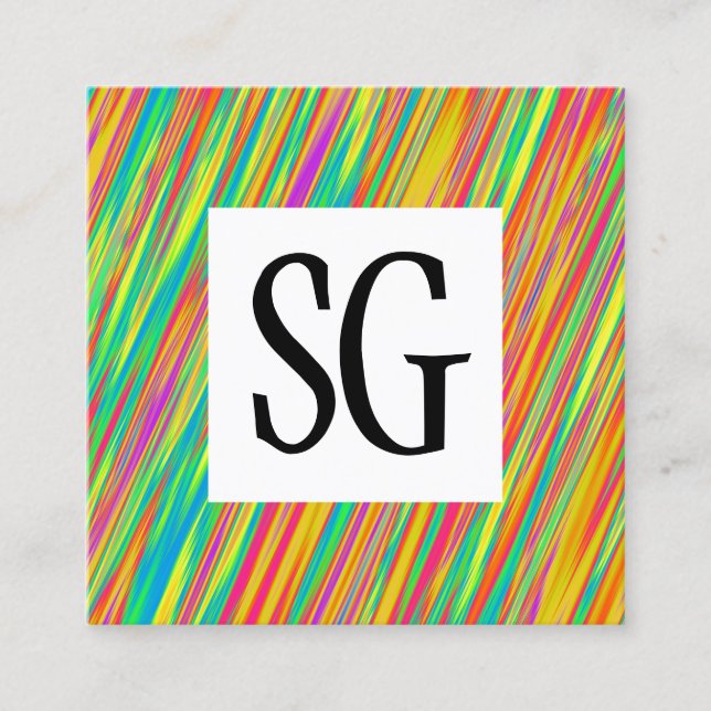 Cartão De Visita Quadrado Painel Quadrado - Iniciais - 130716(09) (Frente)