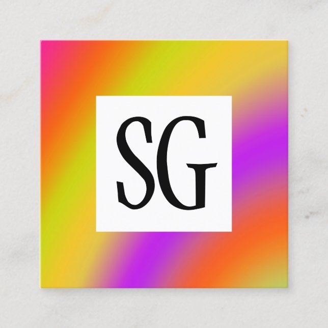 Cartão De Visita Quadrado Painel Quadrado - Iniciais - 171116(01) (Frente)