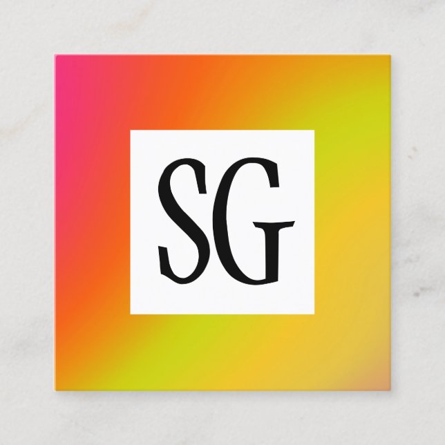 Cartão De Visita Quadrado Painel Quadrado - Iniciais - 171116(03) (Frente)