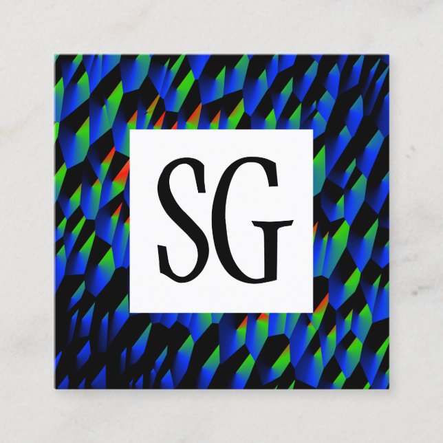 Cartão De Visita Quadrado Painel Quadrado - Iniciais - 190716(03) (Frente)