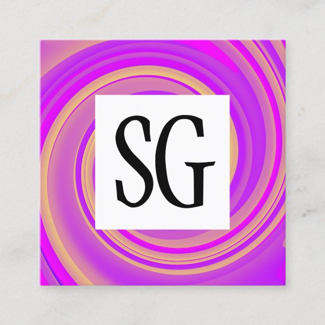 Cartão De Visita Quadrado Painel Quadrado - Iniciais - Vortex 01 (Frente)