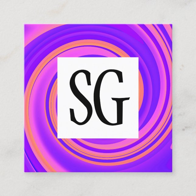 Cartão De Visita Quadrado Painel Quadrado - Iniciais - Vortex 02 (Frente)