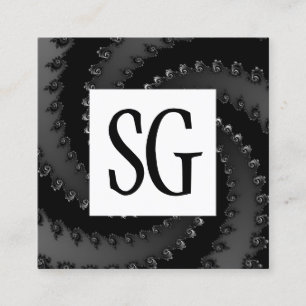 Cartão De Visita Quadrado Painel Quadrado - Iniciais - Vórtex Fractal 02