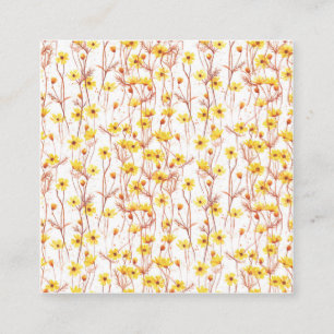 Cartão De Visita Quadrado Painted Yellow Daisies
