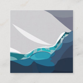 Cartão De Visita Quadrado Paisagem Oceânica Iceberg