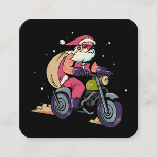 Cartão De Visita Quadrado Papai Noel Travesso